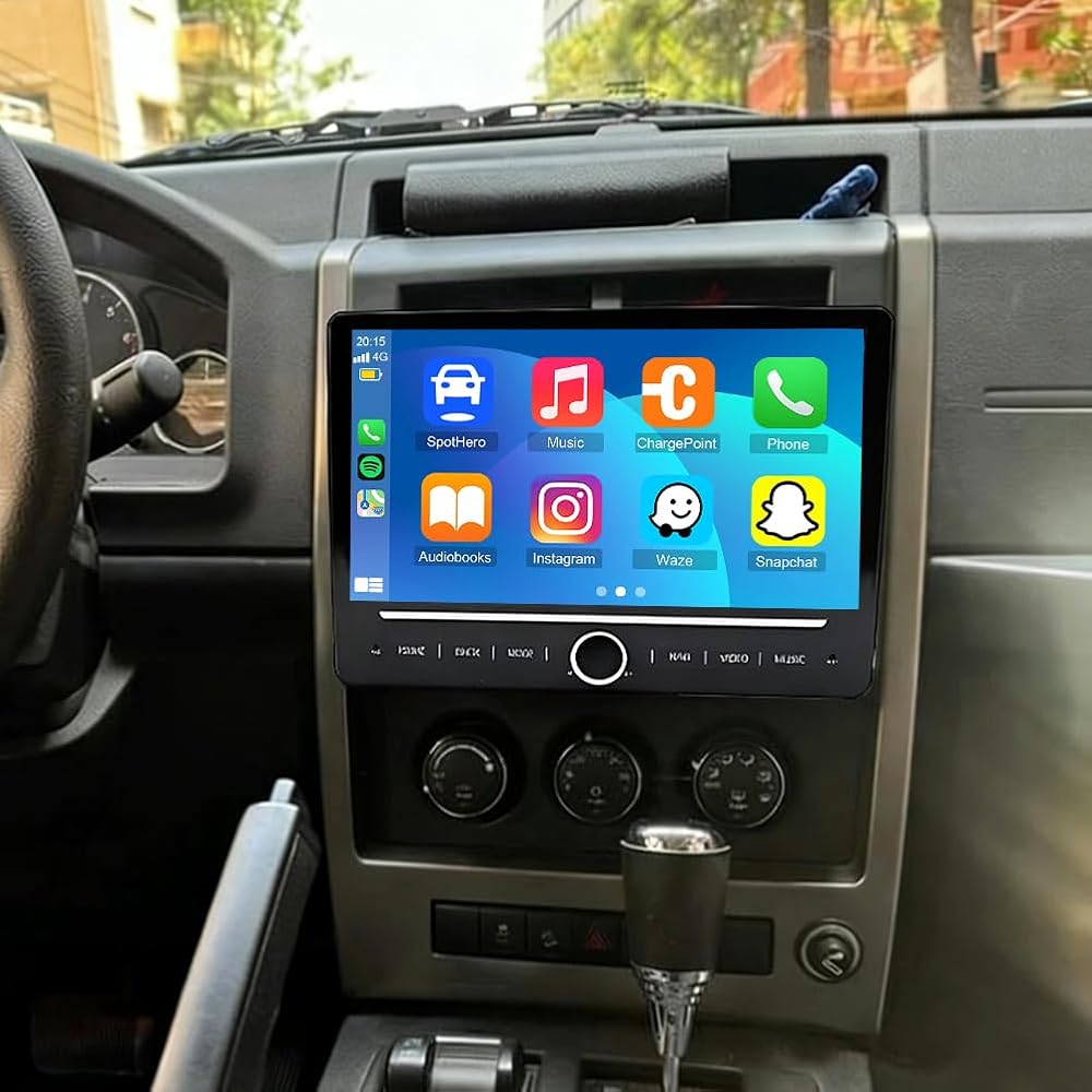 Car Stereo Radio Compatible for Jeep Liberty 2008-2012 with Carplay Android Auto GPS Navigation 10in Touchscreen Car Radio Player with Bluetooth WiFi FM SWC Mirror Link Split Screen + Backup Camera