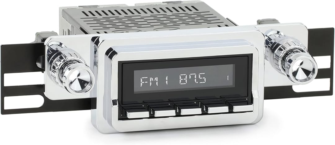 RetroRadio Compatible with 1964-66 Ford Mustang Features Include Bluetooth, AUX, AM/FM LABC-M1-125-04P-74PF1