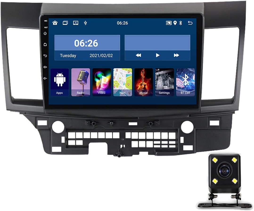 Double Din Car Stereo Compatible with Apple Carplay, 9In Touchscreen Car Audio Receivers for Mitsubishi Lancer 10 2007-2012 with Bluetooth, Backup Camera, USB Port, FM Car Radio,1g+16g
