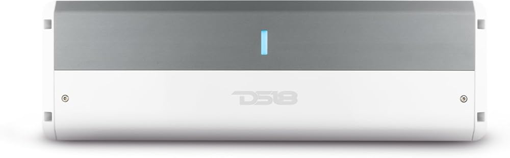 DS18 NXL-M5 Marine Amplifier Stereo Full Range 5-Channel Class-D 3600W Total Watts Peak IPX5 LED Clip Indicator- Waterproof Remote Level Bass Knob Included - Great for Marine/Powersports/Boat Audio