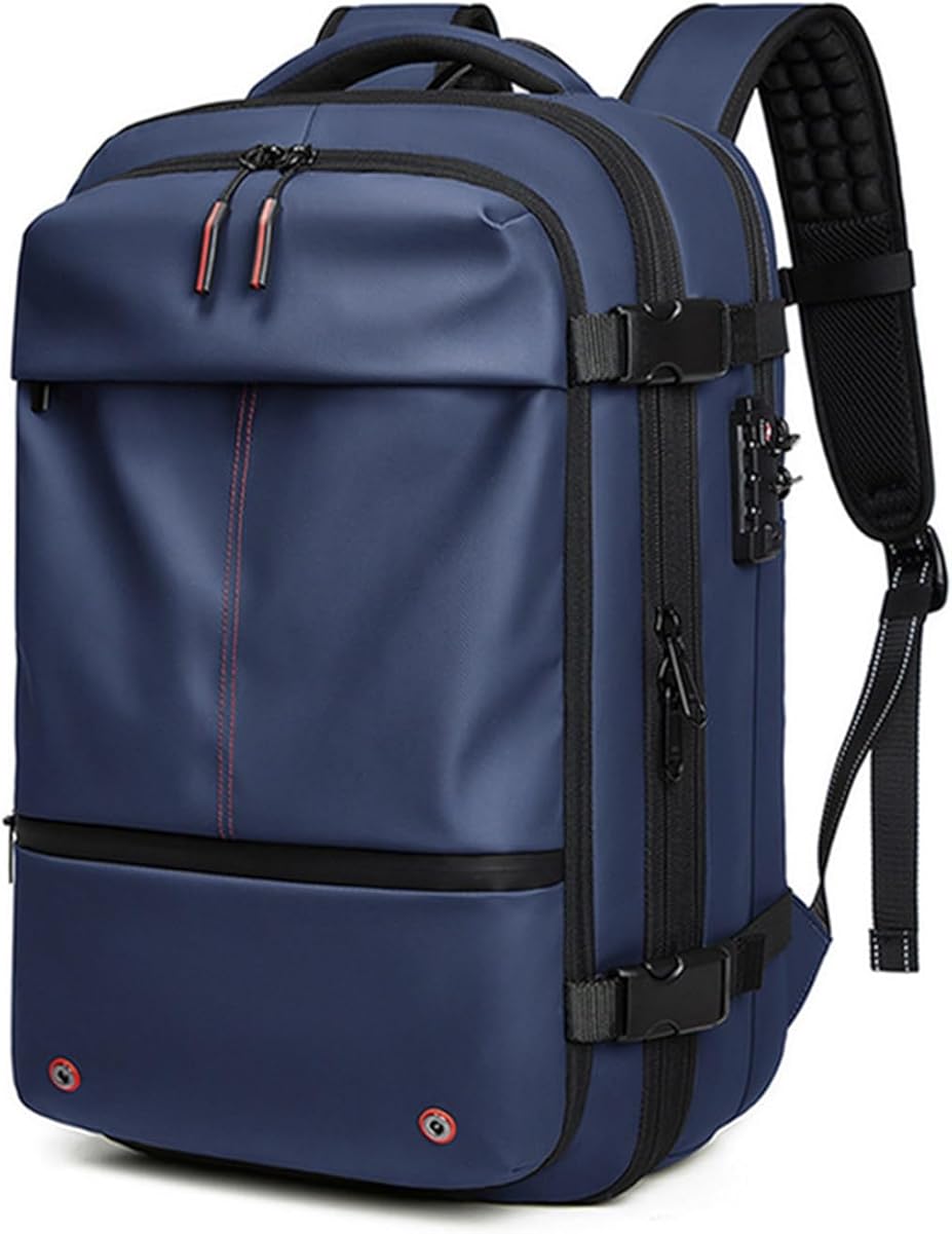 Large Vacpack Backpack, 60L Expandable Vacuum Compression Bag, Anti Theft Vacpack Travel Vacuum Backpack, Hiking Waterproof Outdoor Sports Rucksack(Blue)