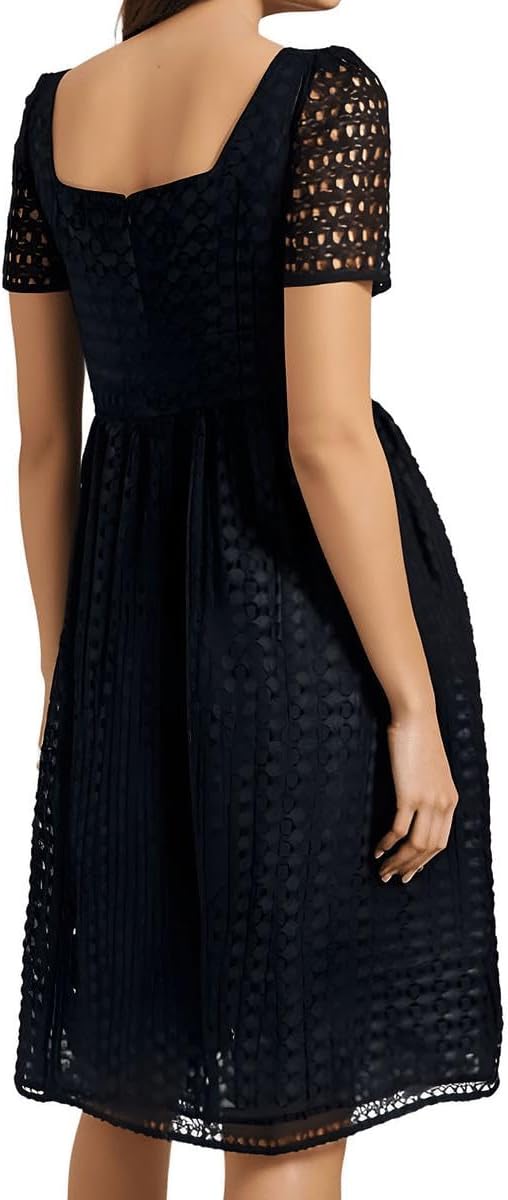 Anne Klein Women's Square Neck Midi with Puff Sleeves