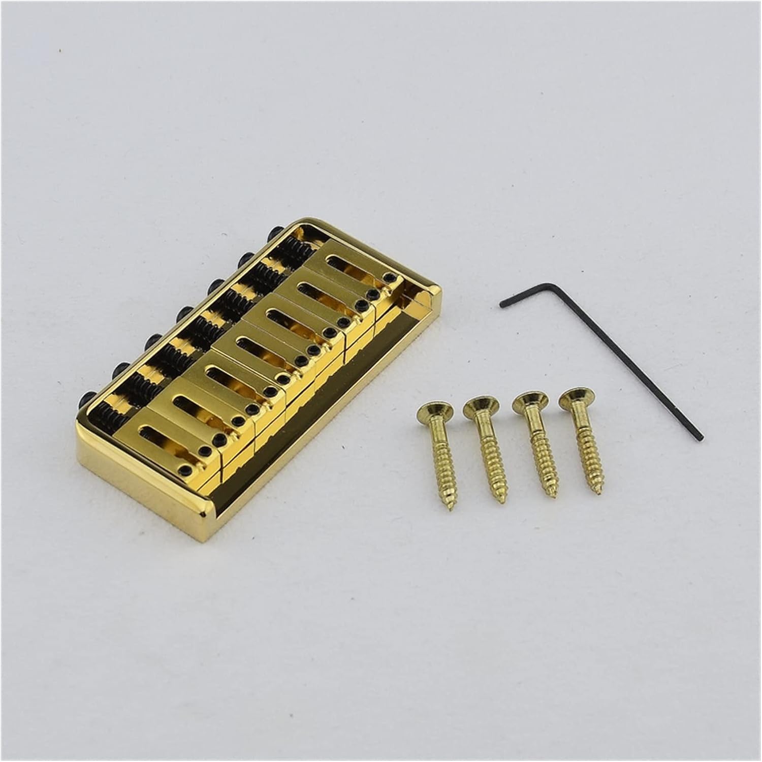 1 Set 7 Strings Electric Guitar Fixed Bridge Stainless Saddle Electric Guitar Bridge (Color : Gold)