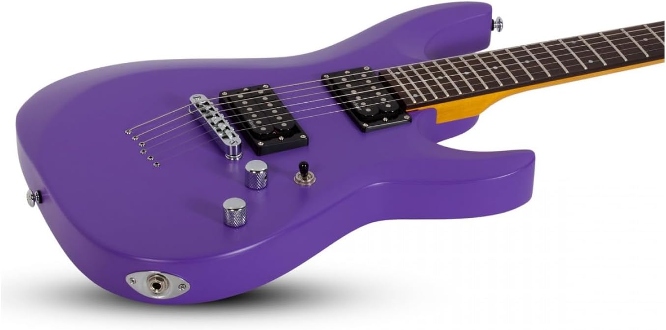 Schecter C-6 Deluxe Solid-Body Electric Guitar, Rosewood Fingerboard, Satin Purple