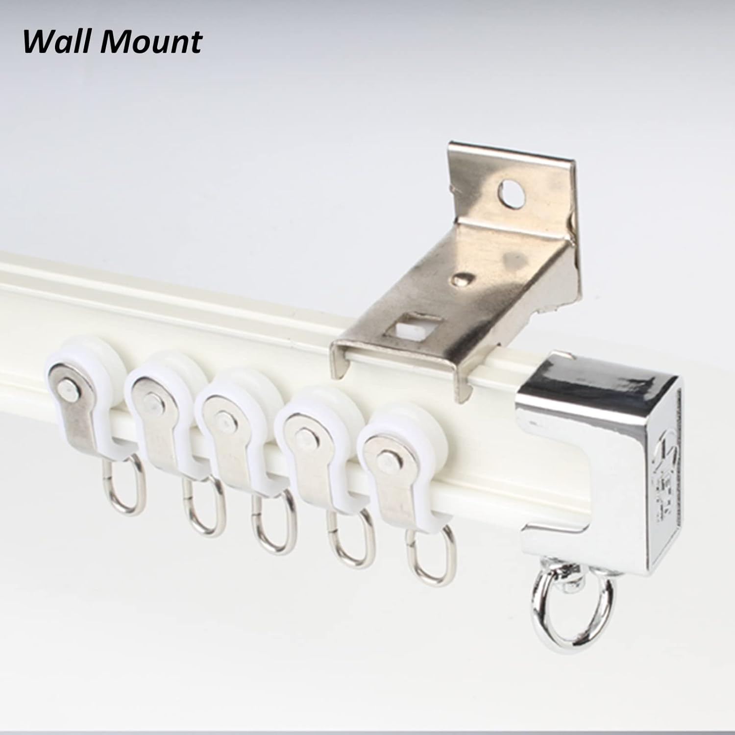 Room Divider Ceiling Track Hospital Flexible Aluminum Room Divider Track White Curved Shower Curtain Rod for Corner/Stand Up/Tile Shower with Hooks, for Bedroom/Apartment/Closet/Small Space(Wall Mount