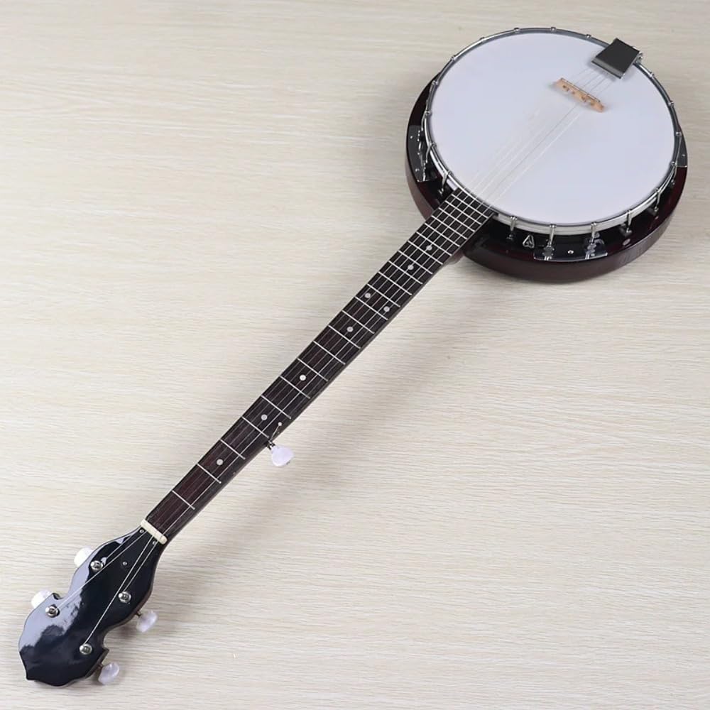 34-Inch Stock Banjo (4 or 5 Strings) – Budget/Imperfect Condition Instrument, 34″ Open-Back Banjo for Beginners, Folk & Bluegrass Practice (M3 5Strings)