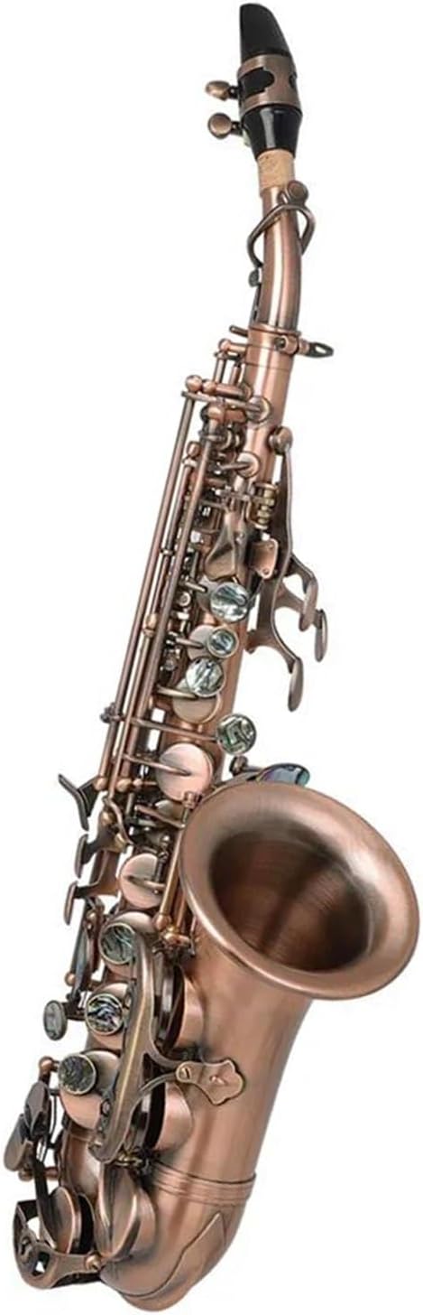Beginner saxophone Antique Soprano Saxophone Bb Key Woodwind Instrument With Case Sax Stand Reed