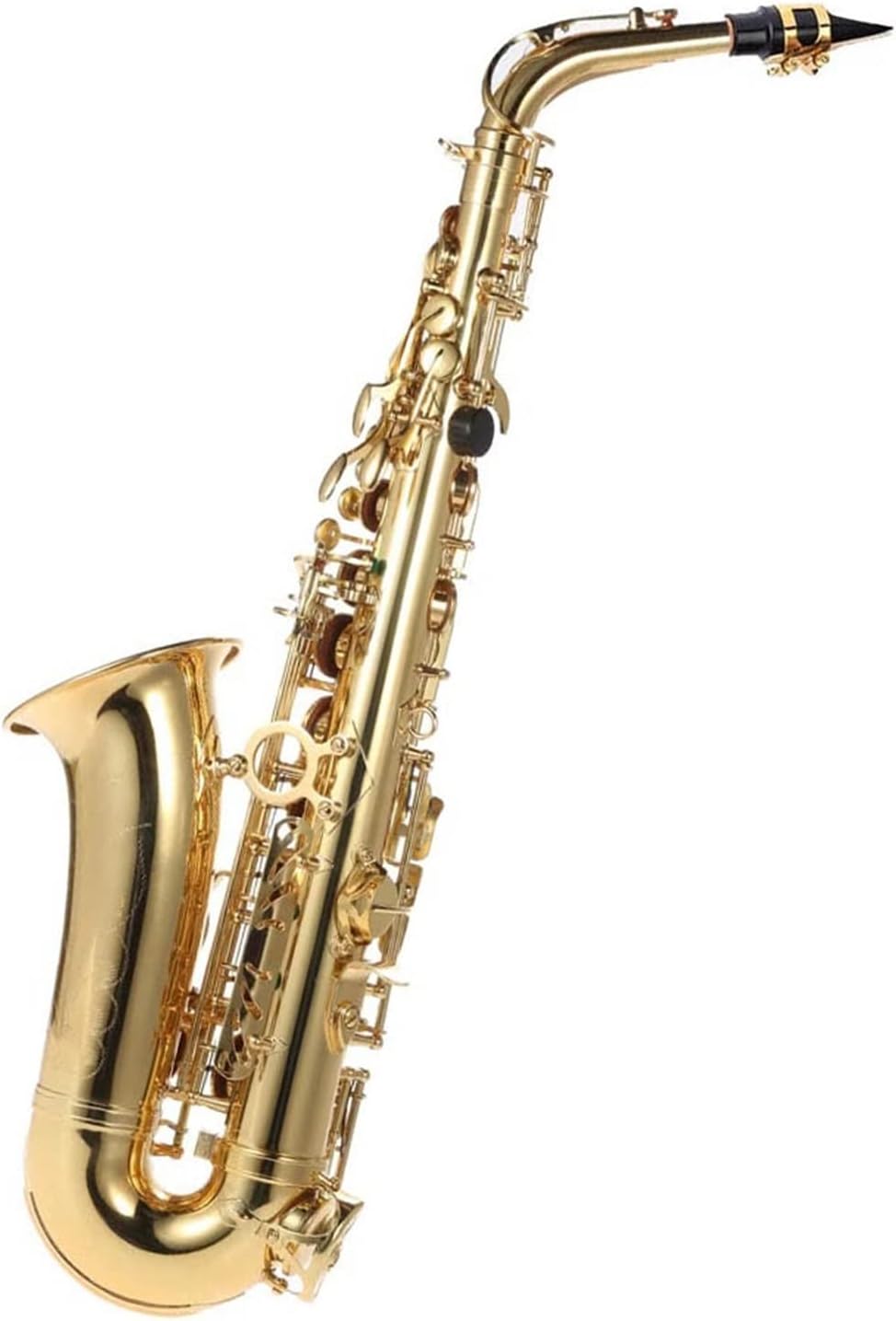 Gold E Flat EB Alto Saxophone Brass Lacquered Sax 802 Key Type Woodwind Instrument