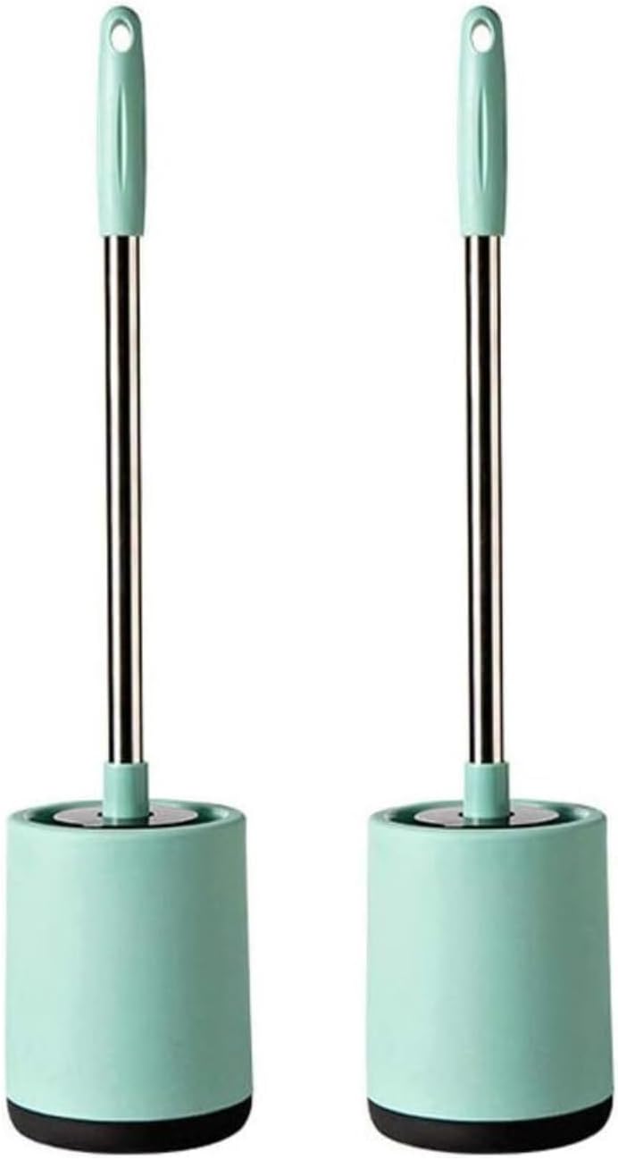 Toilet Brush Toilet Brush and Holder Set, Wall Mounted Without Drilling Toilet Cleaning Set,Creative Toilet Brush Set for Bathroom Toilet Brush and Holder (Color : Green 2pcs)