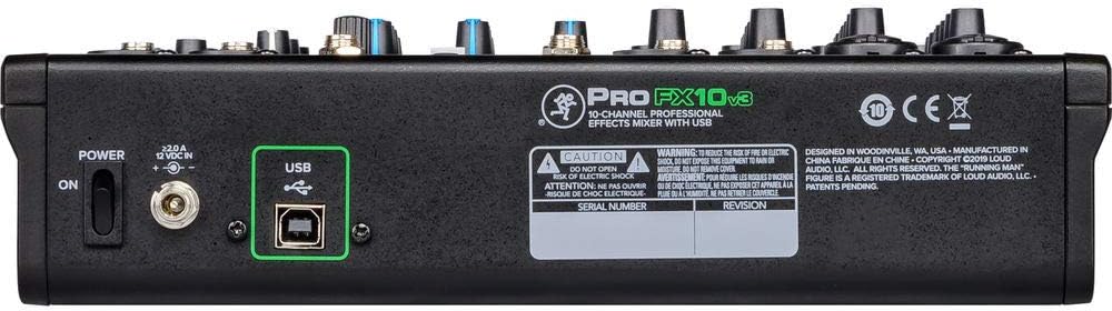 Mackie ProFX10v3 10-Channel Sound Reinforcement Mixer with Built-In FX, Gator Cases G-MIXERBAG-1515 Mixer Bag & Stereo Cable 10' Bundle