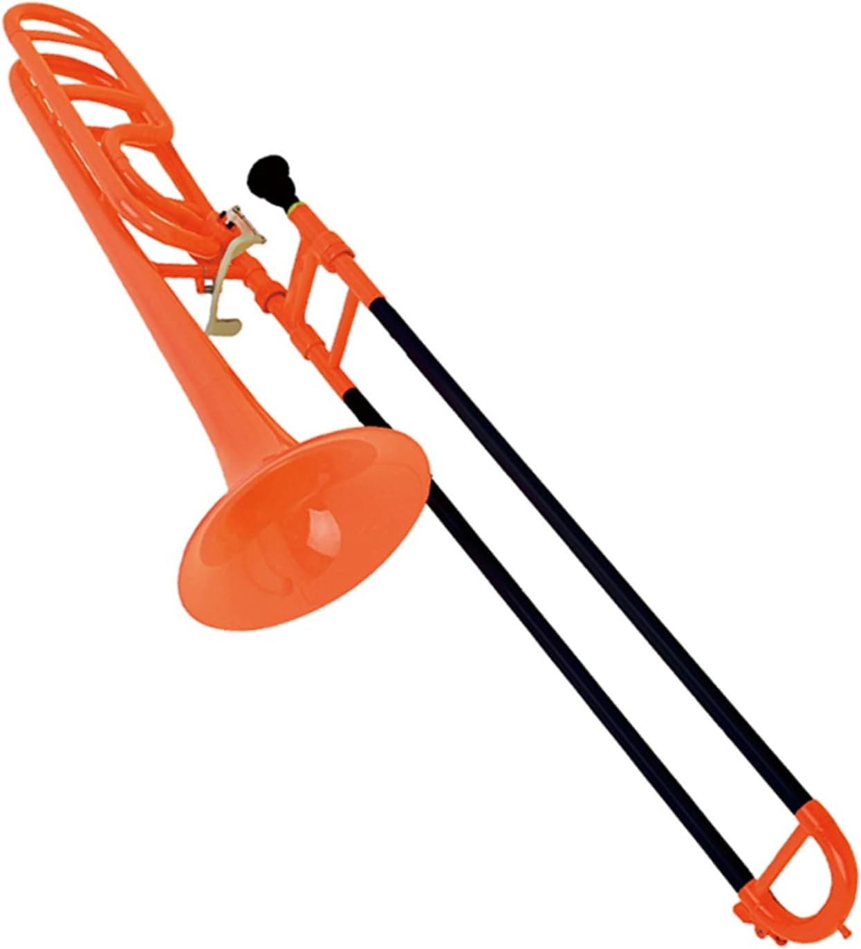 Adult Trombone Instrument Colorful Plastic Tenor Trombone Brass Instrument B Flat Professional Performance Practice(Orange)