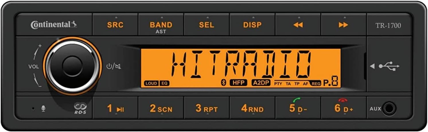 KIOTI CX2510 K9 CAB 21-24 New Model Plug & Play Stereo Radio AM/FM/BT Bluetooth Orange Display