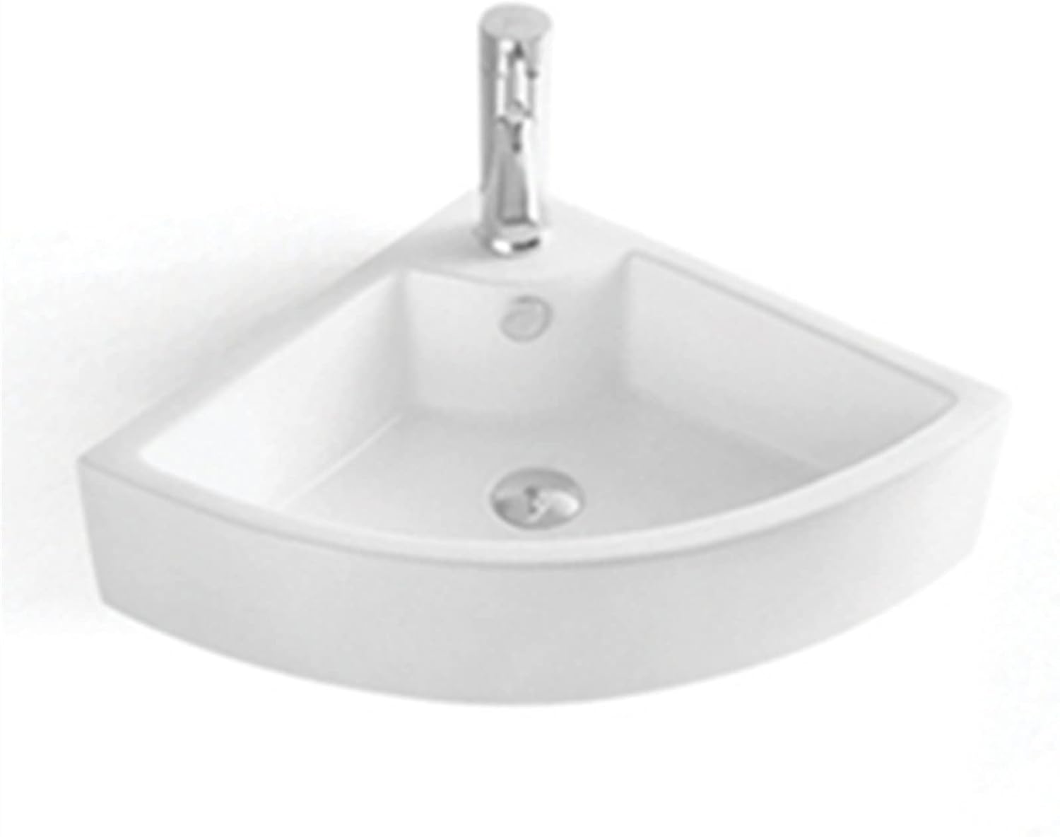 Bathroom Sinks Triangle Porcelain Ceramic Wall Mount Vanity Space Bathroom Sink Bowls Small Wall Mount Corner Bathroom Sink，White Drop in Bathroom Sink