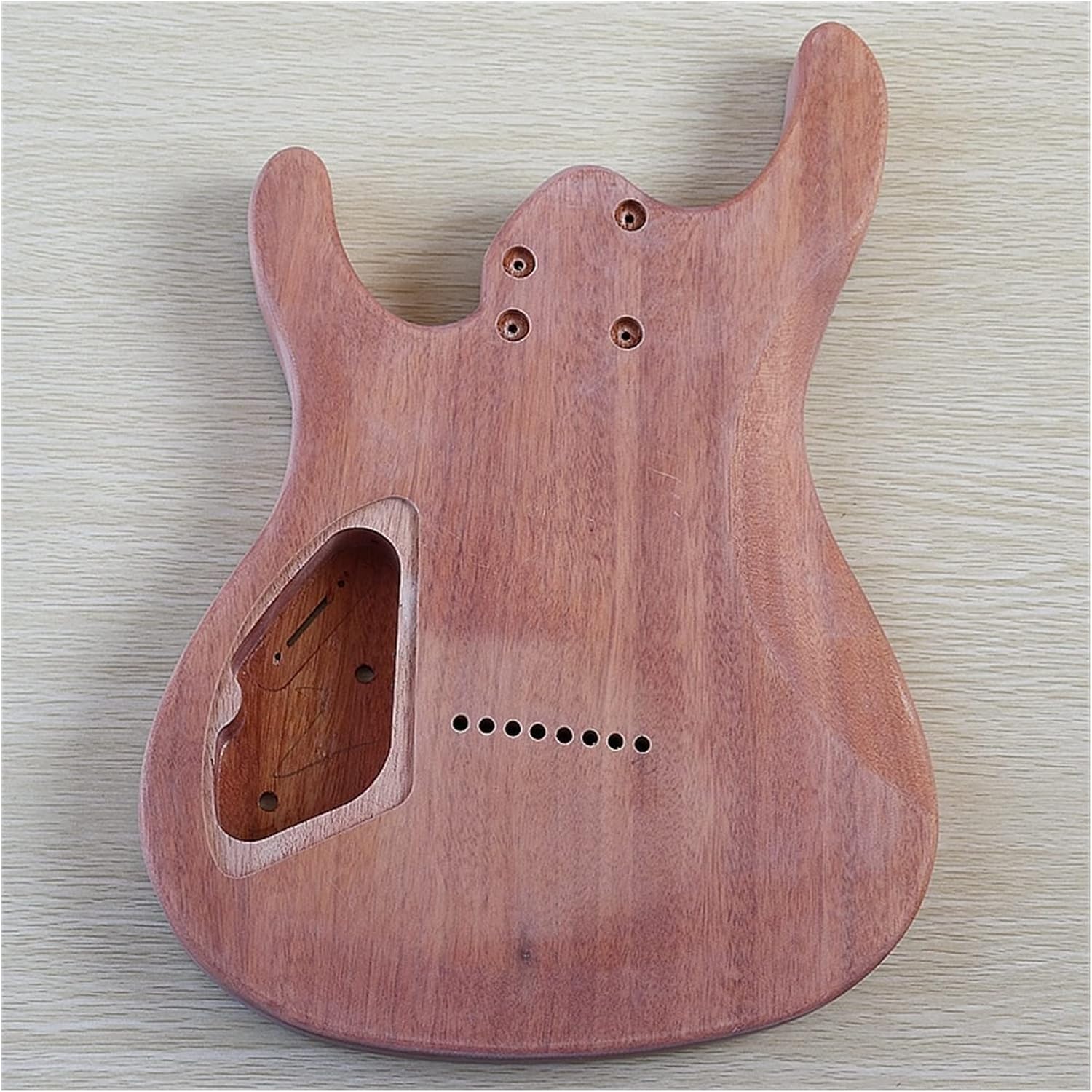 FLFL 8 String Electric Guitar Body Tree Burl Top Guitar Barrel Okoume Wood Body for Electric Guitar Unfinished Guitar Kit