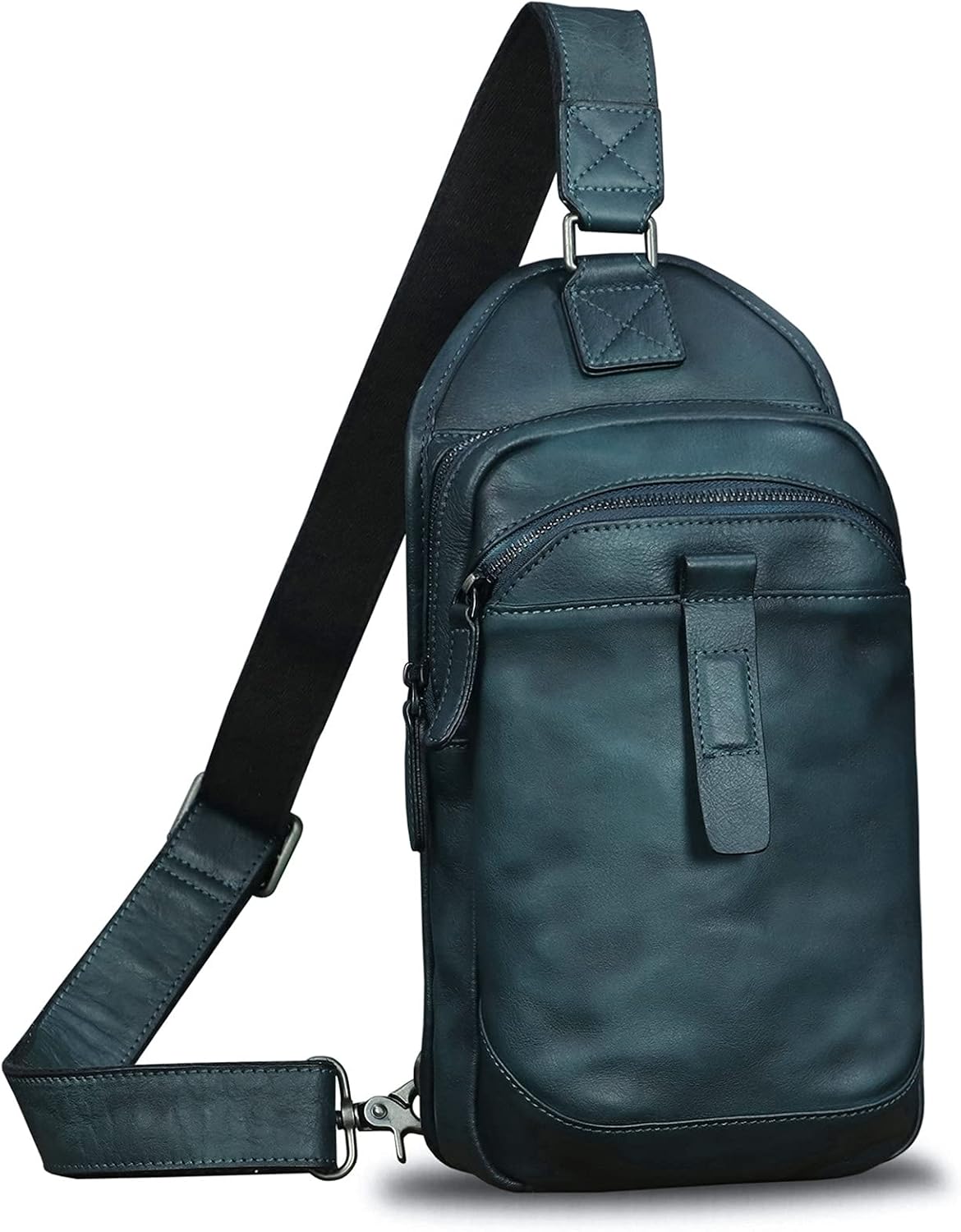 LRTO Genuine Leather Silng Bag for Men and Women Retro Leather Sling Backpack Purse Shoulder Crossbody Bag Chest Bag