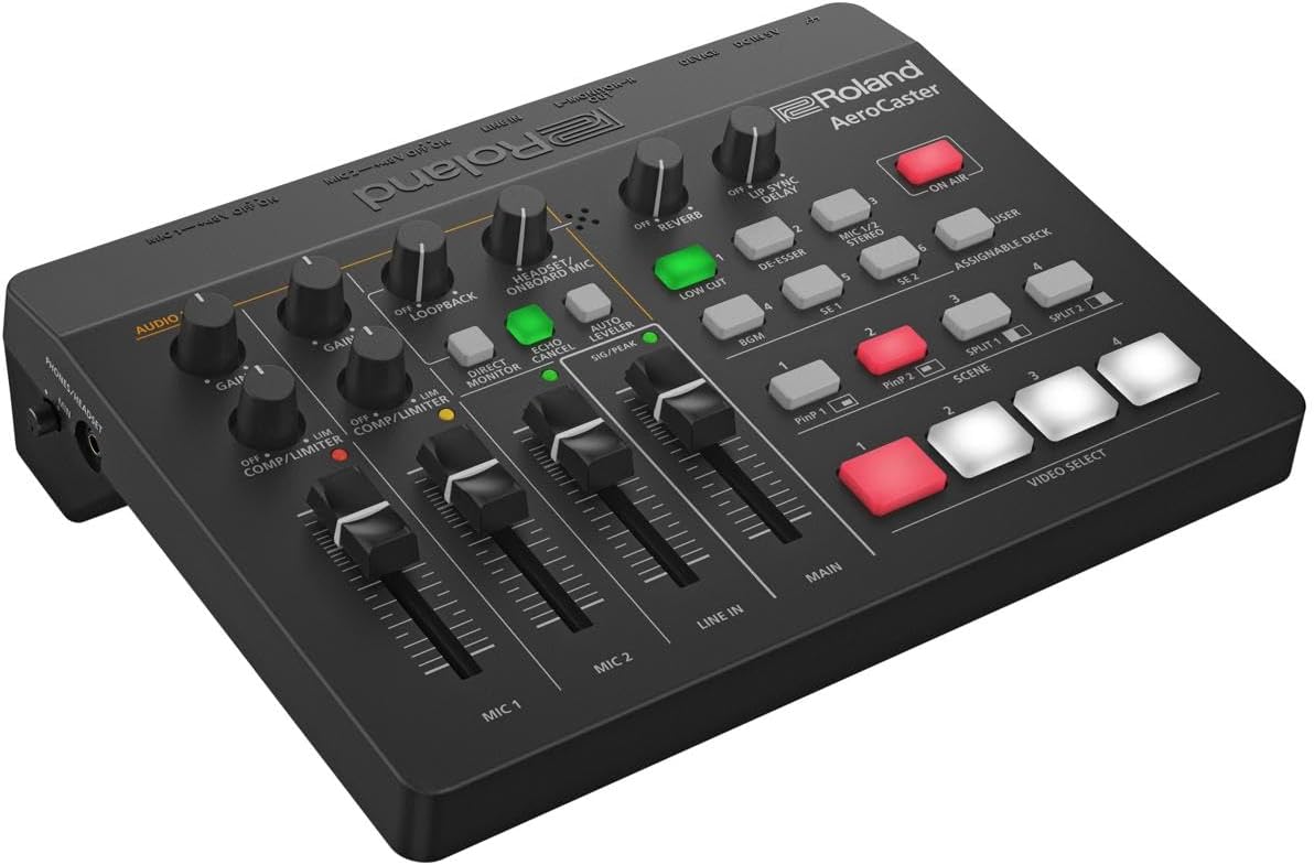 Roland AeroCaster | Portable Livestreaming System | Powerful Wireless Multi-Camera Production Solution | Hardware Controller & Audio Interface | Stream Directly to YouTube, Facebook, Twitch & More
