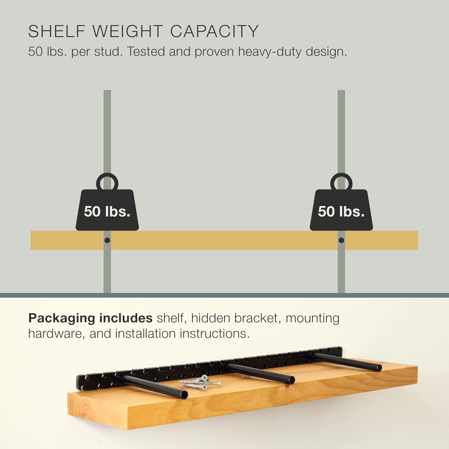 UltraShelf Solid Wood Floating Shelf for Wall Decor, Alder, 24