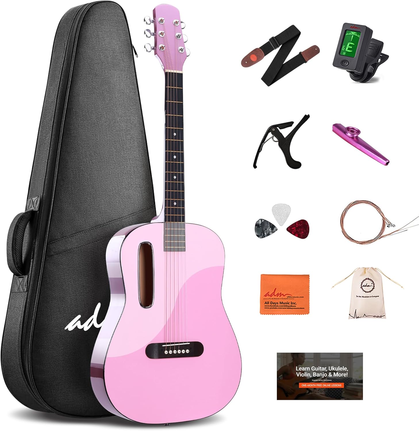 ADM Acoustic Guitar Kits for Beginners Adults - 38
