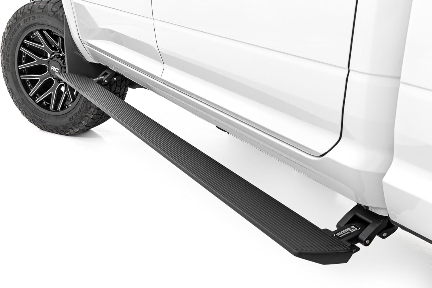 Rough Country Power Running Boards for Ram 2500/3500 (2010-2026) Crew Cab - Dual-Motor Electric Retractable Side Steps with LED Truck Step Lights