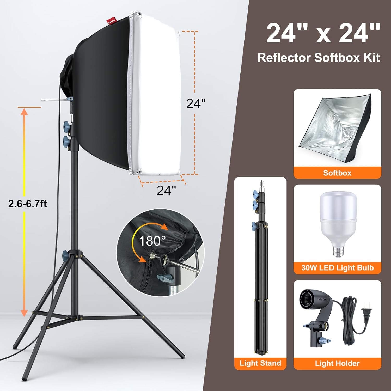 LINCO Lincostore Photo Video Studio Light Kit AM169 - Including 3 Color Backdrops (Black/White/Green) Background Screen