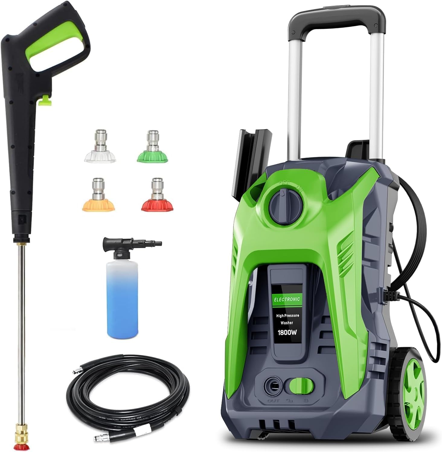 Pressure Washer Power Washer Kit with 4 Connect Nozzles and Foam Cannon for Car Patio Driveway Home Outdoor Cleaning