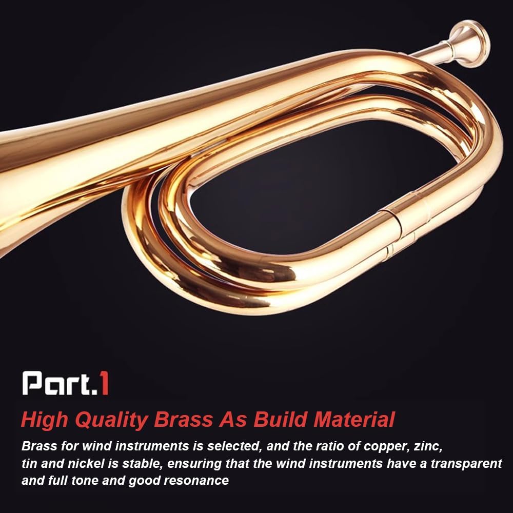 Trumpet, Including White Gloves + Red Silk + Storage Bag, Brass Instrument, Ergonomic Design