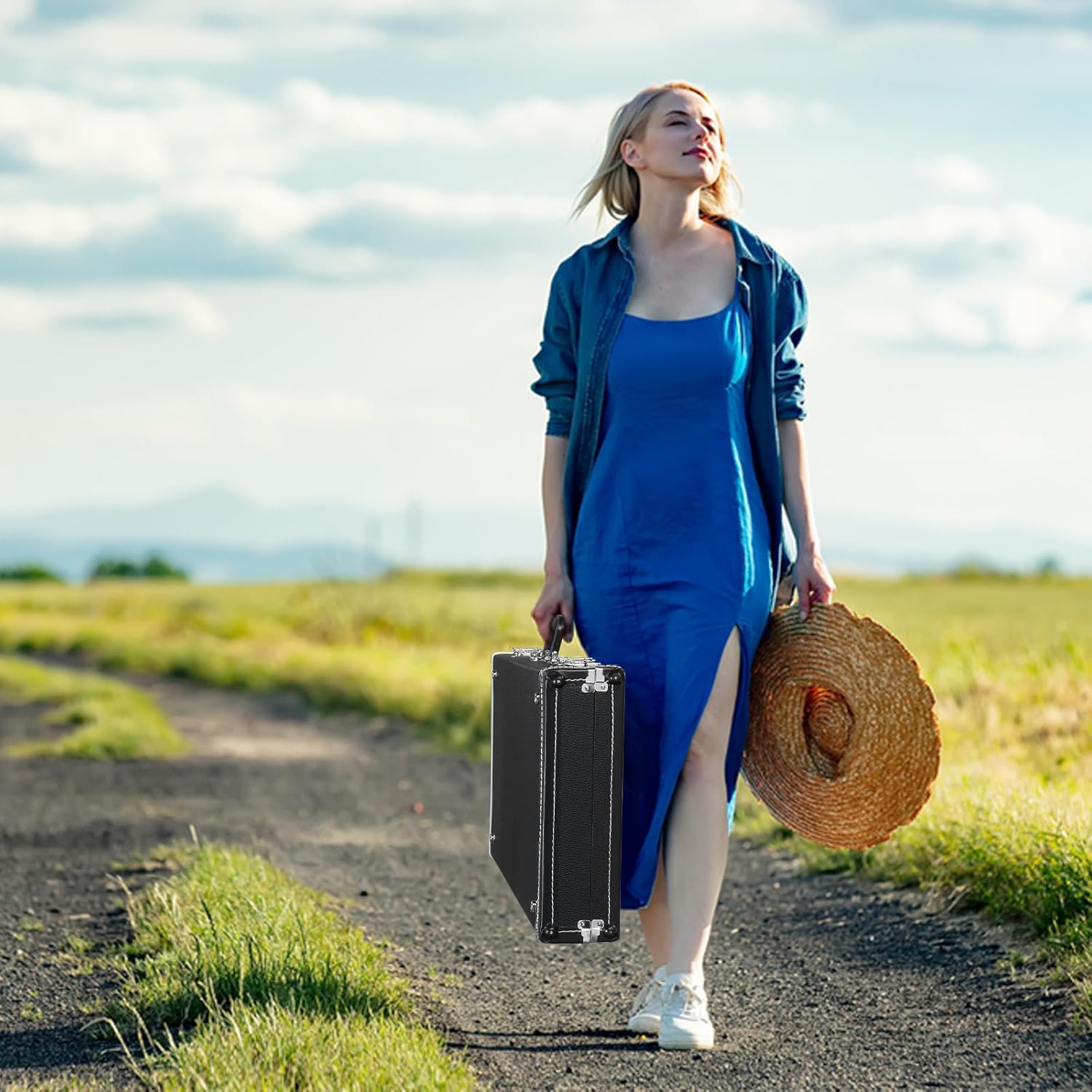 Ktaxon Electric Bass Guitar Hard Case, Wooden Hard-Shell Protective 46