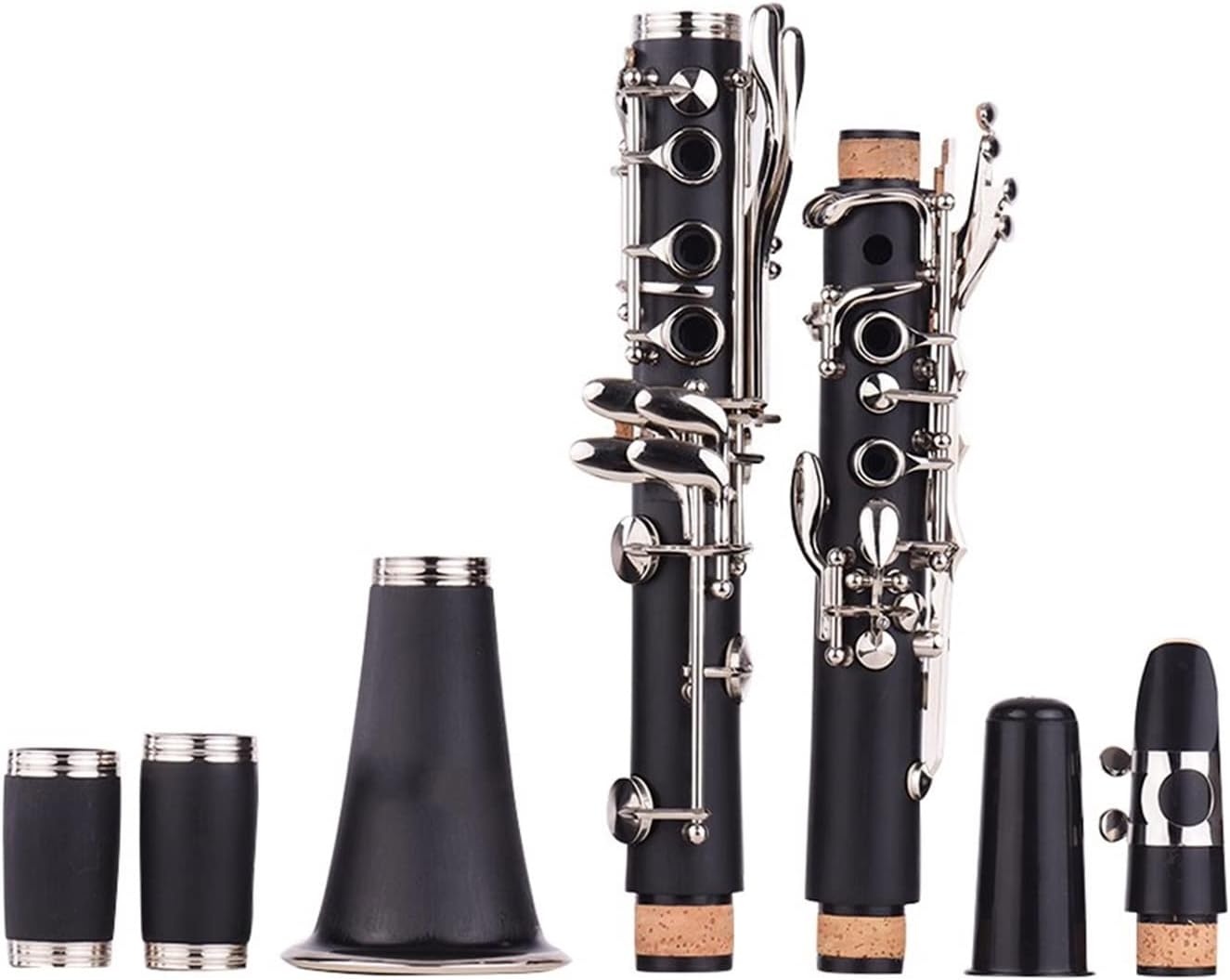 17-Key ABS Clarinet Bb Flat with Carry Case Gloves Cleaning Cloth Mini Screwdriver Reed Case Reeds Woodwind Instrument Professional Clarinet