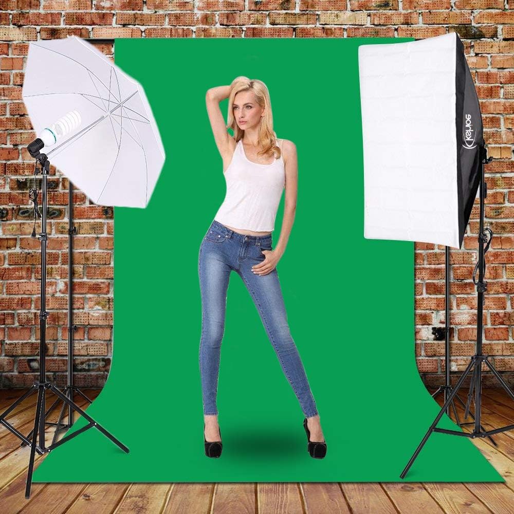 800W 5500K Umbrellas Softbox Continuous Lighting Kit with Backdrop Support System for Photo Studio Product, Portrait and Video Shoot Photography
