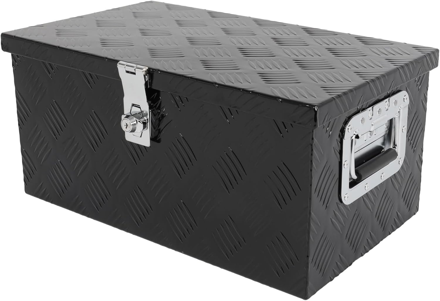 ECCPP 20inch Heavy Duty Aluminum Truck Bed Tool Box, RV Storage Organizer Trailer Storage ToolBox W/Lock & Keys, Underbody Flatbox Truck Car Outdoor Trailer Pickup (Black)