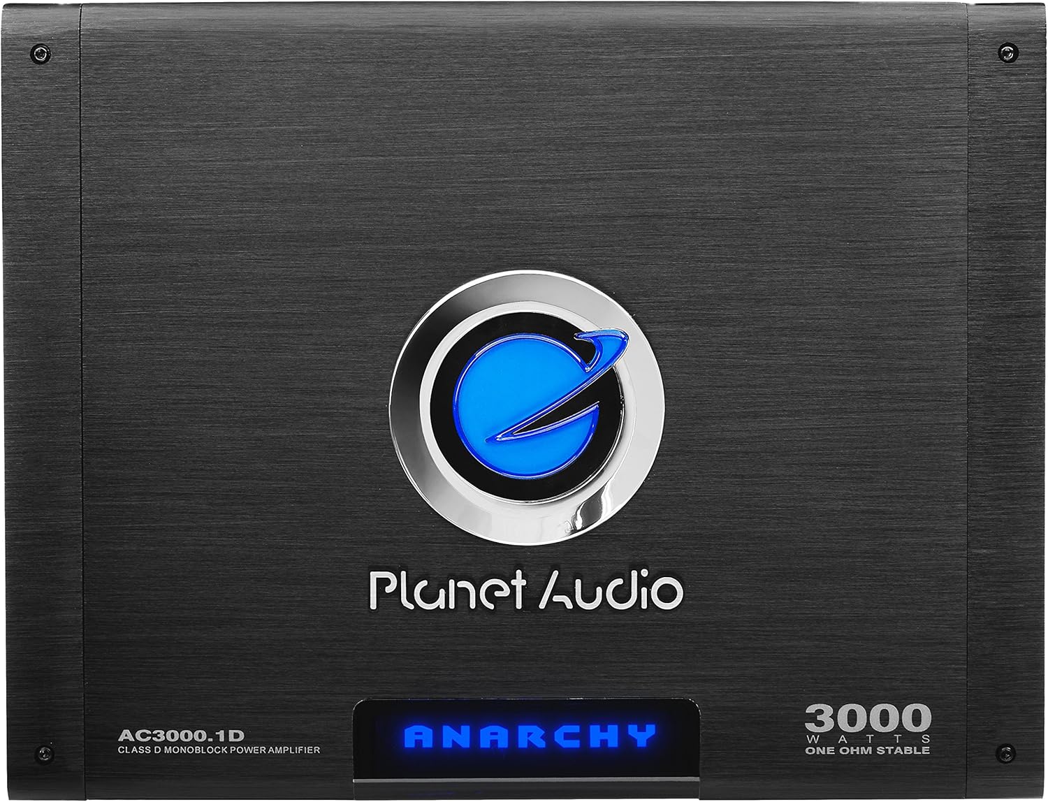 Planet Audio AC3000.1D Class D Monoblock Car Amplifier - 3000 High Output, 1 Ohm, Low Level Inputs, Low Pass Crossover, Hook Up to Subwoofer for Bass