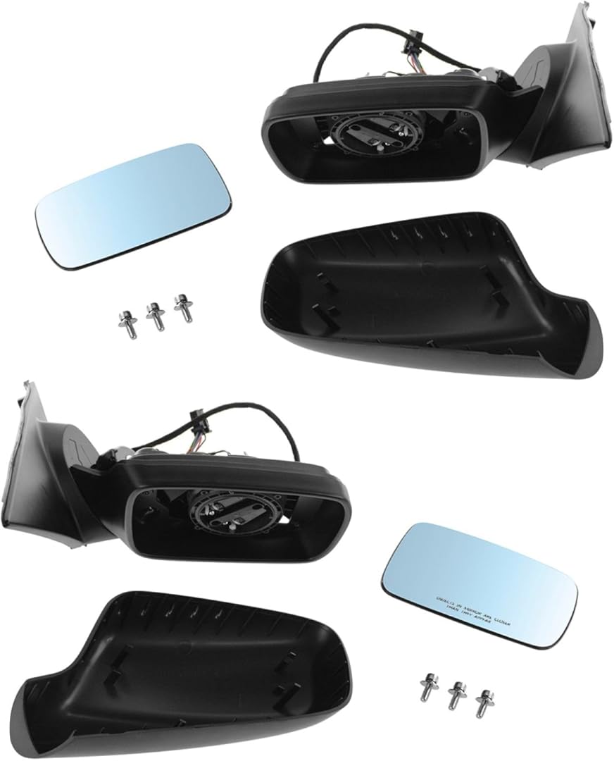 TRQ Driver & Passenger Side Mirror Set Manual Folding Compatible with 2002-2005 BMW 745i 745Li 2006-2008 750i 750Li 2004-2006 760i 2003-2008 760Li BM1320137 BM1321137