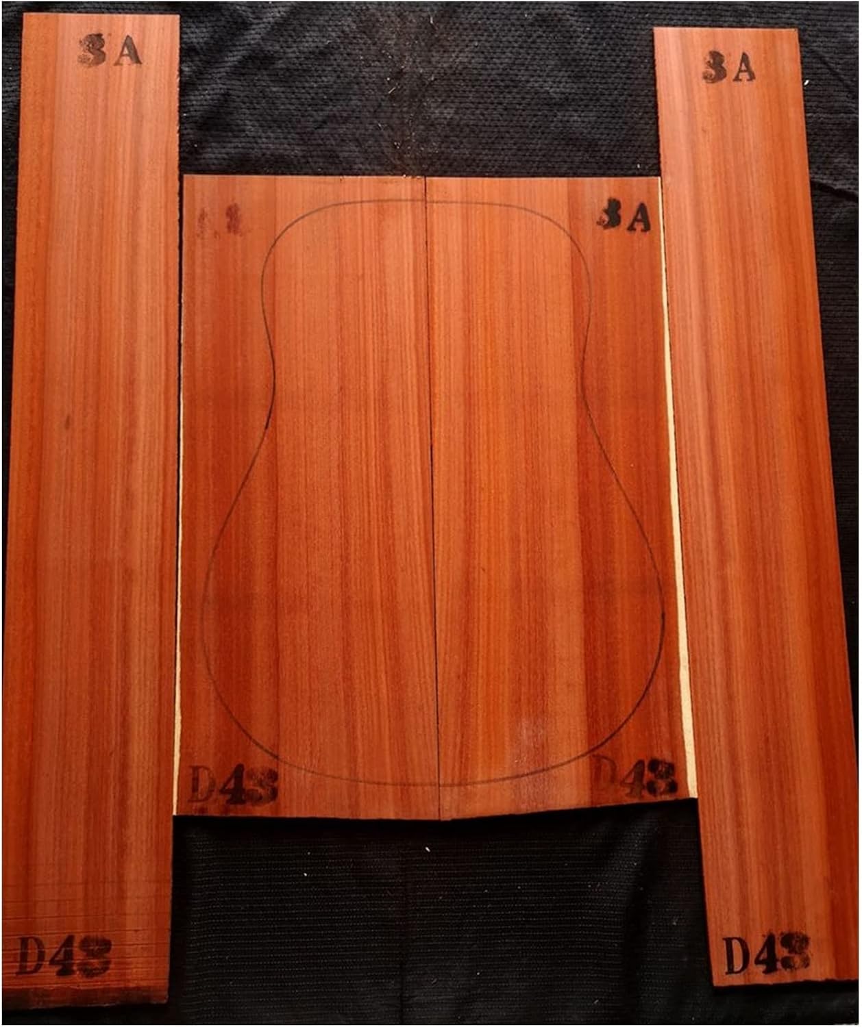 DIY Guitar Kits Sandalwood Mahogany Guitar Back Side Veneer Wool Material Full Single Guitar Making Material (Color : 17)