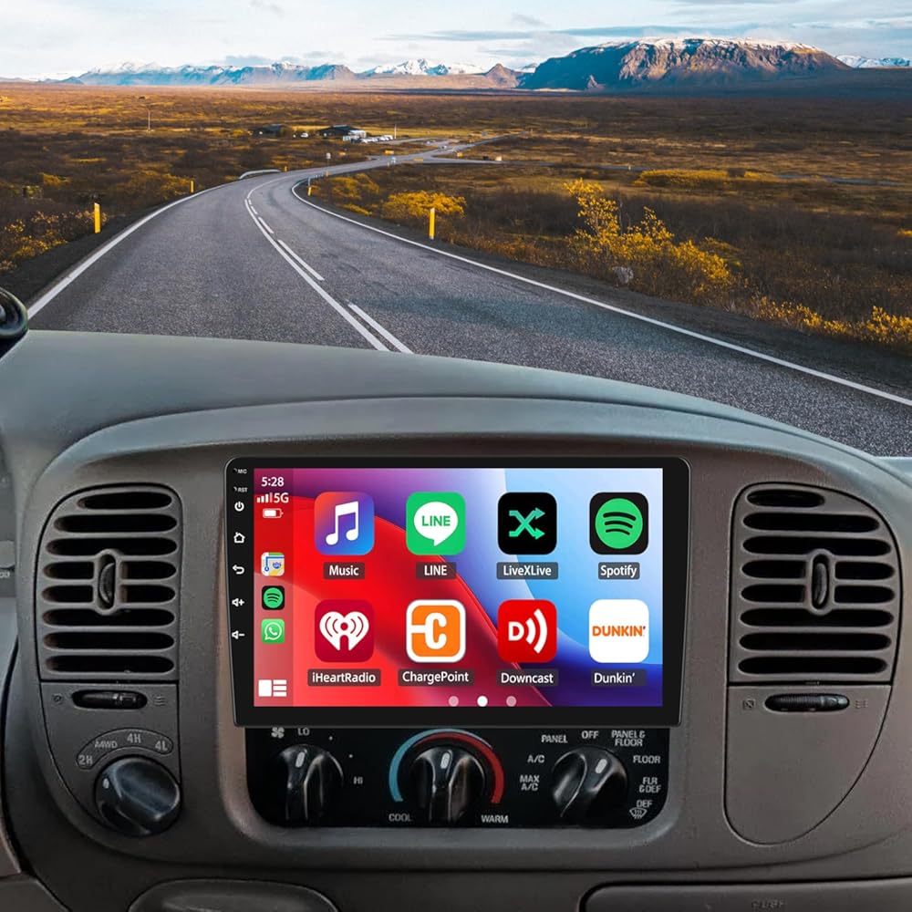 ikasus 4+64G Android 14 Double Din Car Stereo Radio for Ford F150 1997-2004 10.1 inch Touch Screen Head Unit with Wireless Carplay Android Auto Support GPS Bluetooth WiFi FM RDS DSP Backup Camera