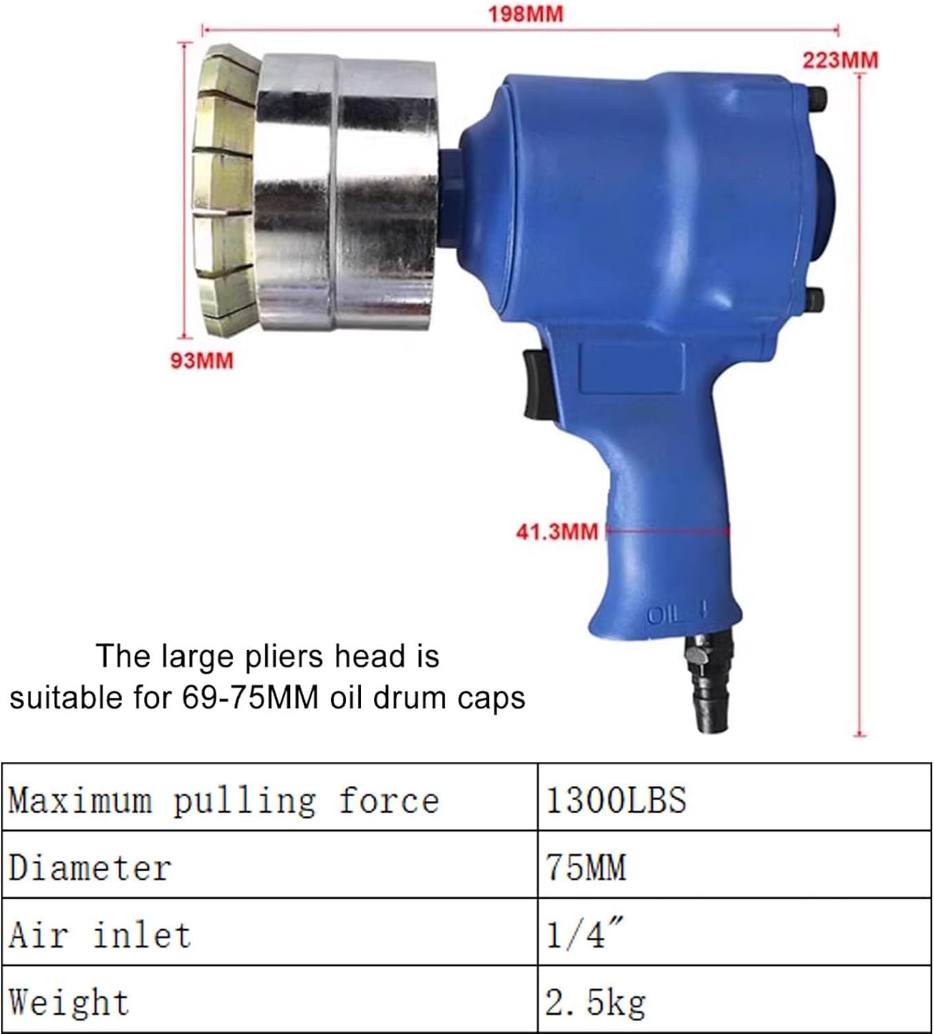 200L Pneumatic Oil Drum Pressure Cap Sealing Barrel Crimping Tool,Oil Drum Sealing Machine,Drum Capping Sealing Machine (30mm+75mm)