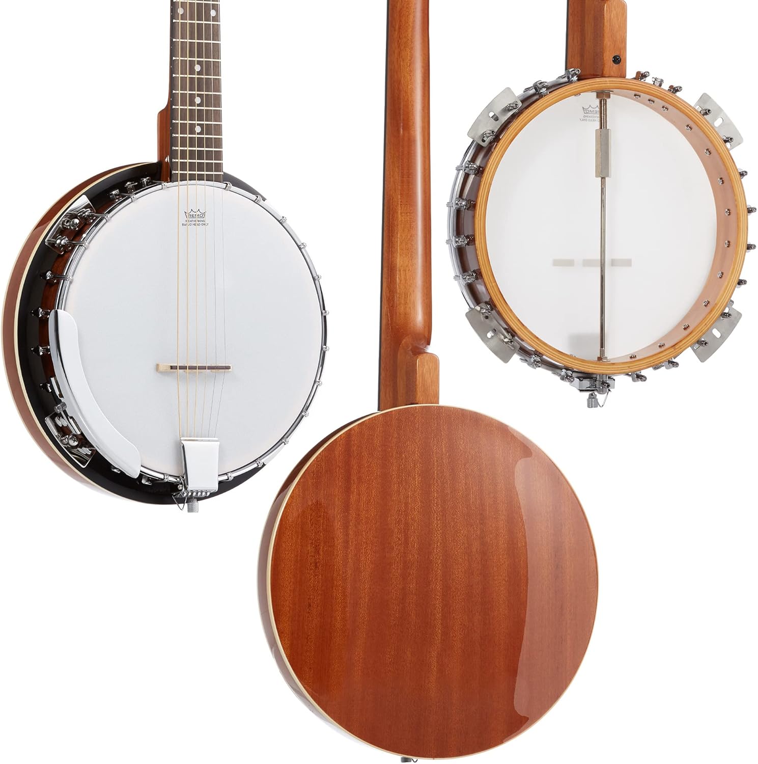 Jameson Guitars 6-String Banjo Guitar with Closed Back Resonator and 24 Brackets