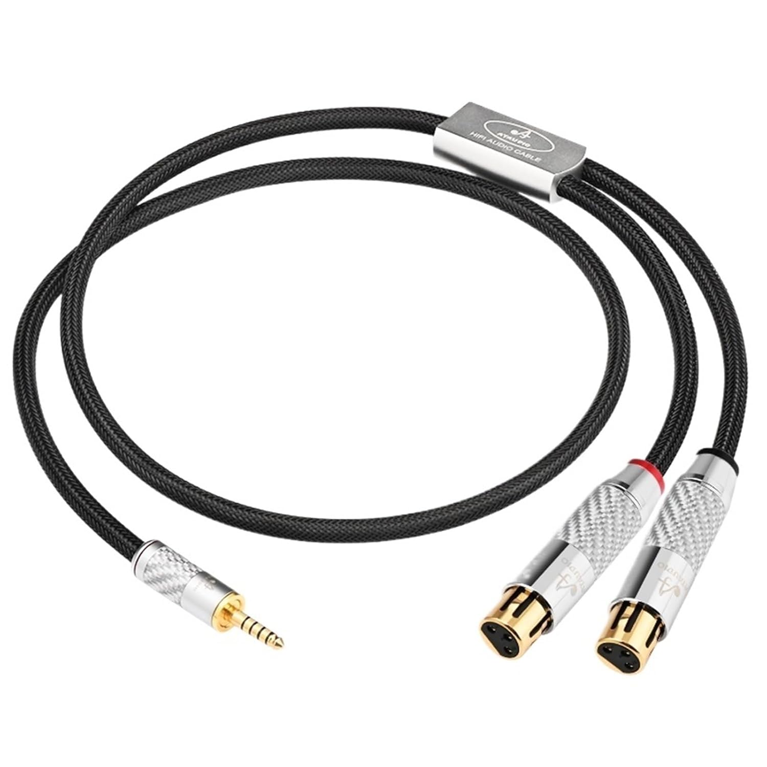 4.4mm to 2XLR Audio Cable Hi-end OCC Core 4.4mm Balanced to 2XLR Male/Female Adapter Cable for Amplifier Mixer(2m)
