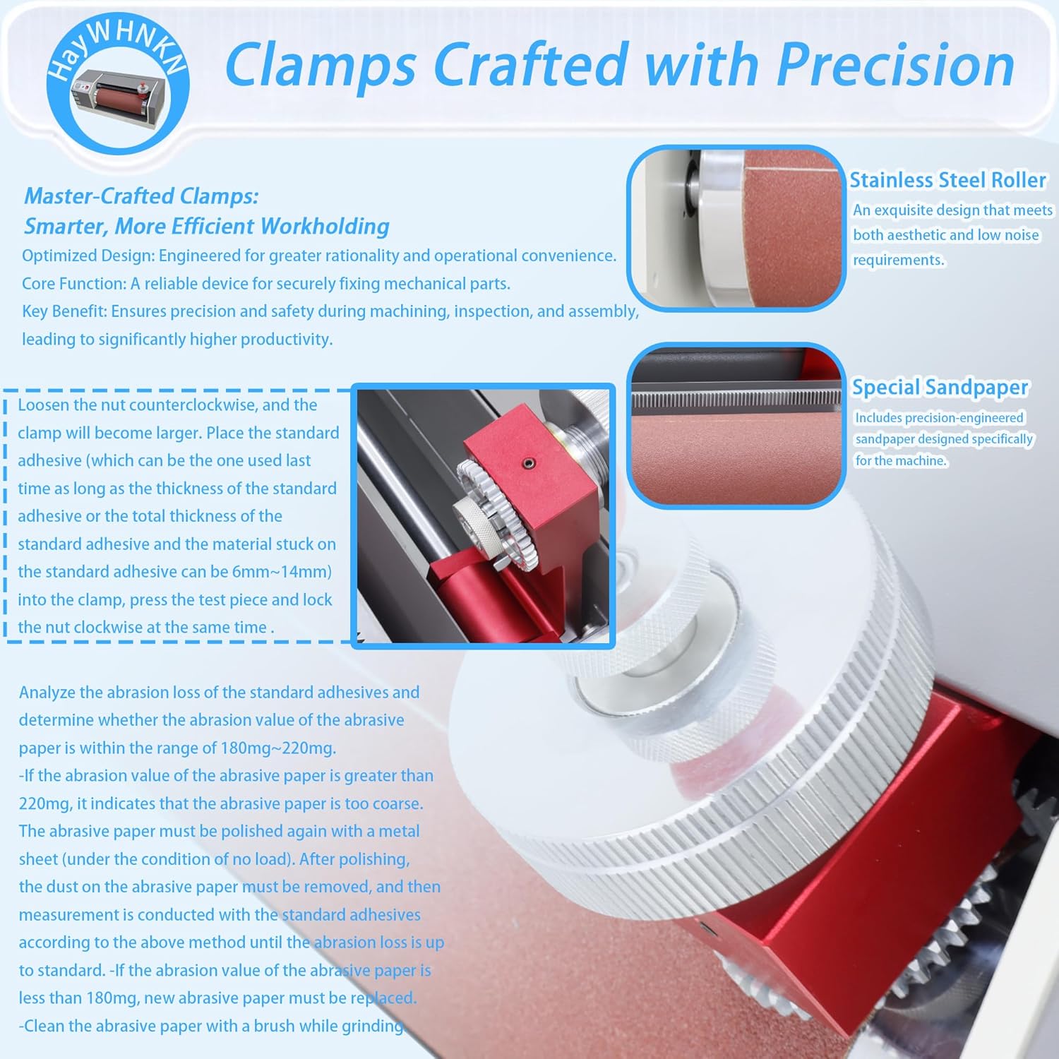 Automatic Abrasion Tester Machine, 220V 200W Rubber & Tire Drum Wear Test Equipment with 2.5N/5N Load, for Testing Wear Resistance of Leather, Rubber, Conveyor Belt, Shoe Sole, Plastics