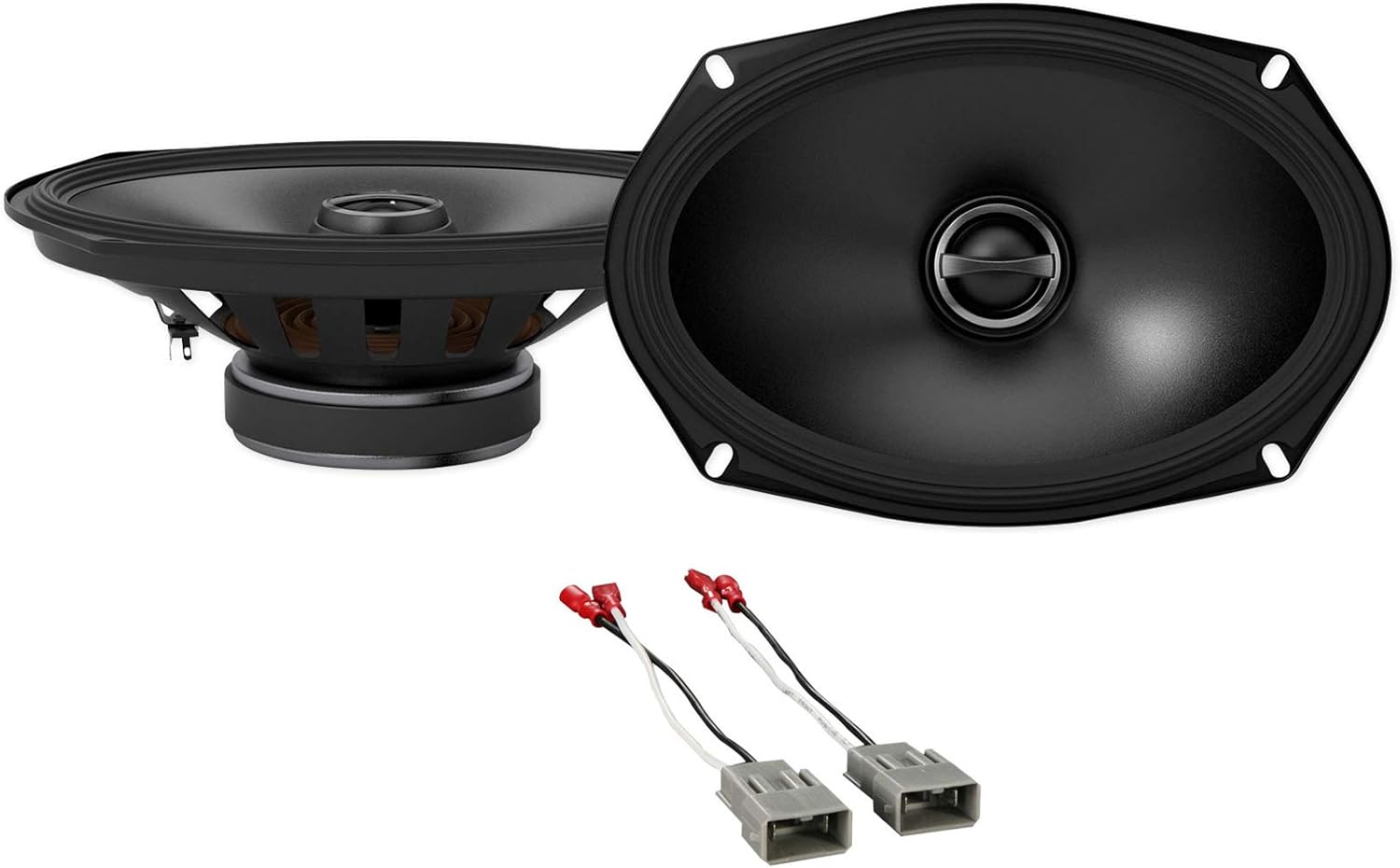 Pair Alpine S-S69 260 Watt 6x9 Coaxial 2-Way Car Audio Speakers Bundle with METRA 72-7800 Speaker Connector Harness Compatible with 1996-1998 Honda Civic