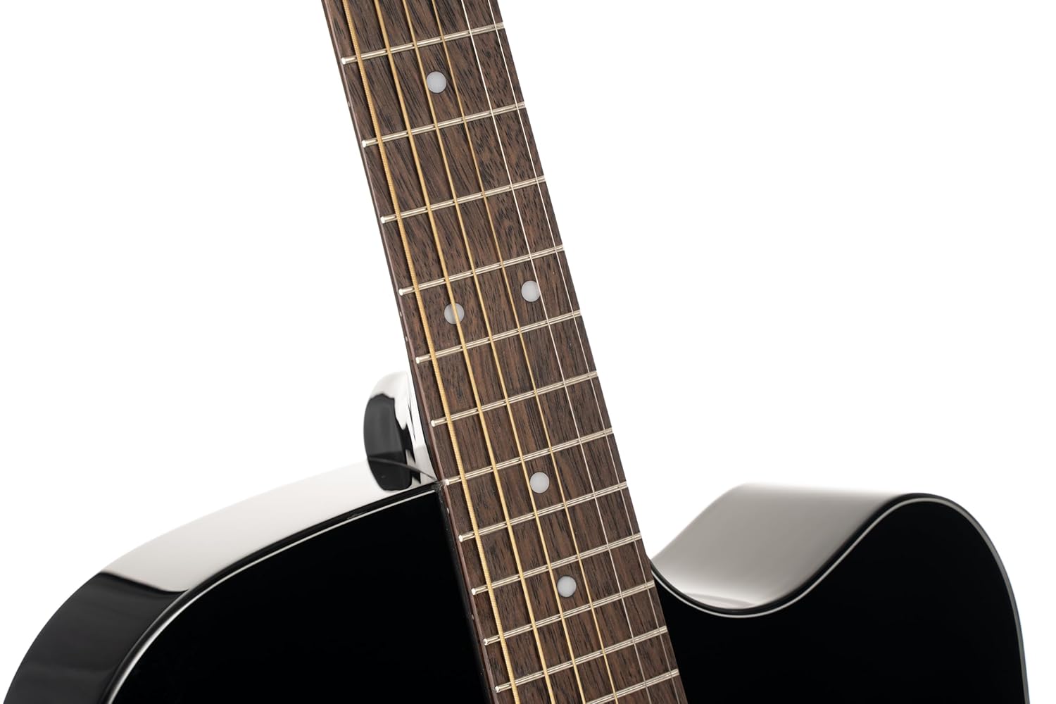 Cort EARTH60CEBK Earth 60 Dreadnought Solid Top Acoustic Electric Guitar, Black Gloss