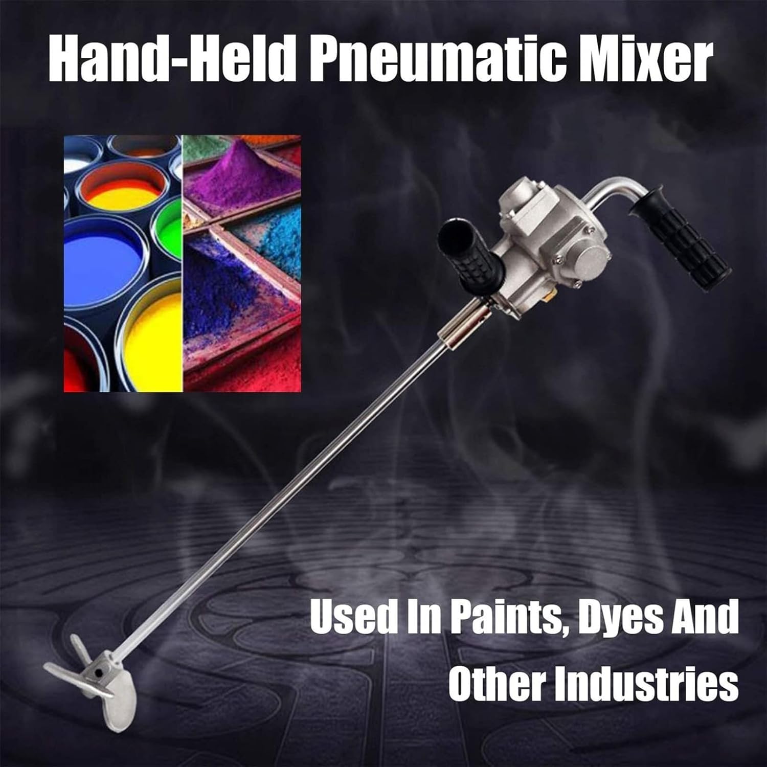 Pneumatic Paint Mixer Portable Pneumatic Paint Mixer, 5 Gal/20L Adjustable Speed Coating Mixer Machine, Air Agitator Paint Mix Tool