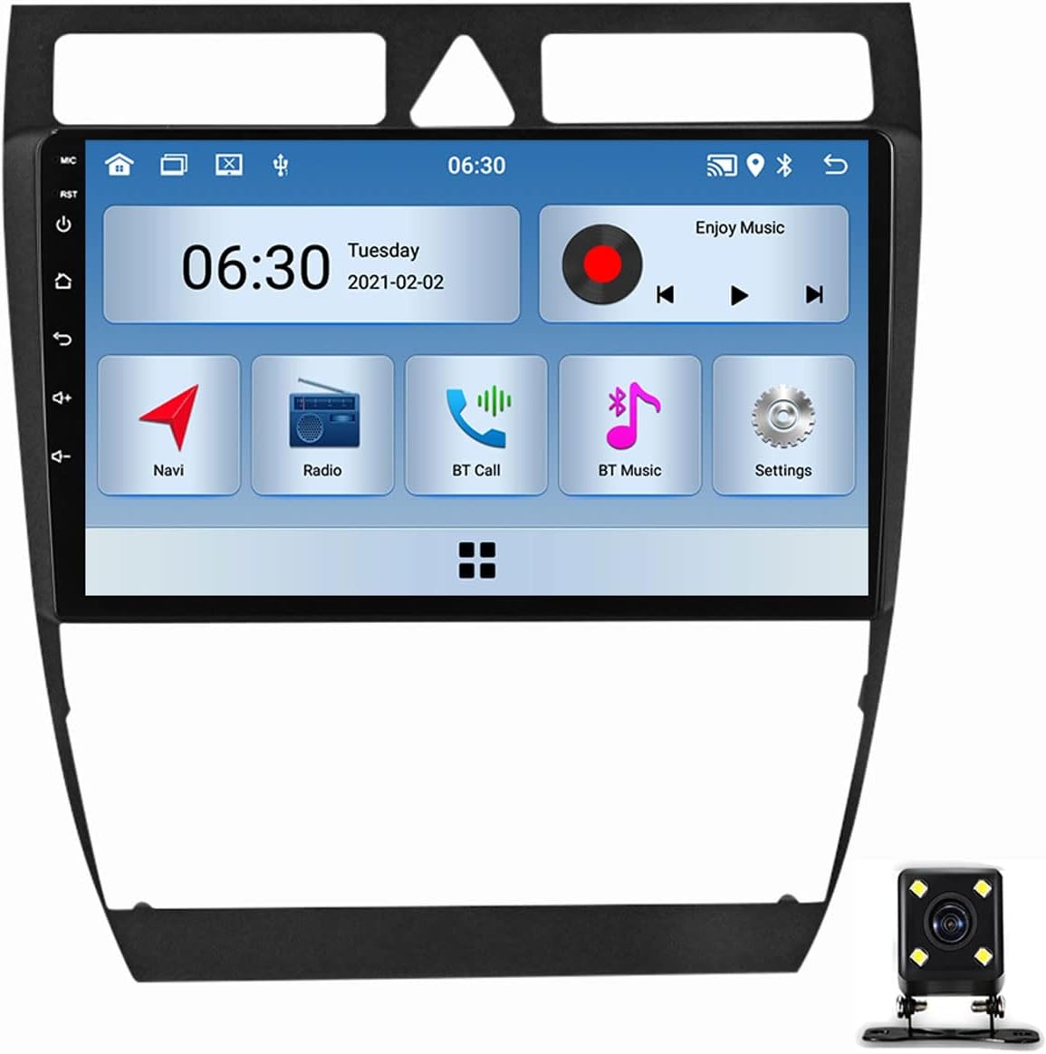 9 Inch Double Din Car Stereo Audio Bluetooth MP5 Player for Audi A6 C5 S6 2 RS6 1997~2006 Multimedia Car Radio with Backup Camera Support Carplay/Auto/Mirror Link/DSP/USB/FM RDS