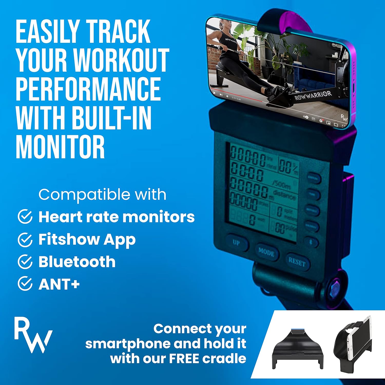 Air Rowing Machine | Foldable Gym-Quality Rower Machine for Home Gym | 10- Damper Levels Cardio for Full-Body Workout | for Home Use with LED-Monitor