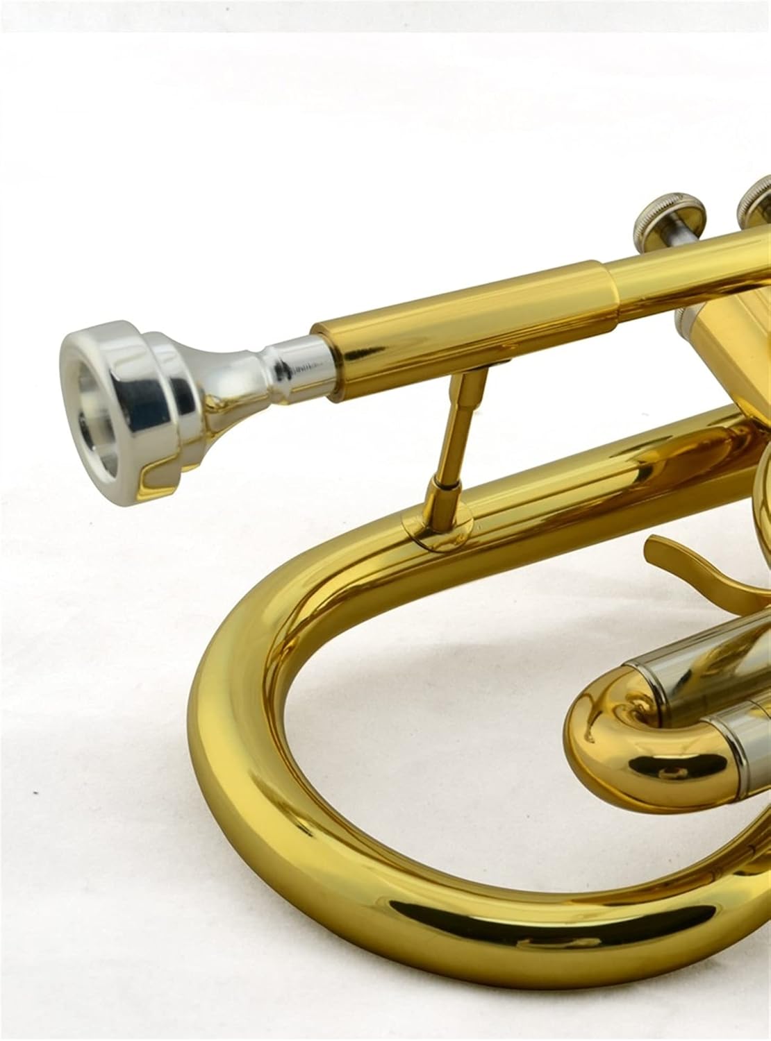 Student Trumpet Professional Brass Cornet with Gold Paint B Flat Trumpet Cornet Instrument with Hard Case