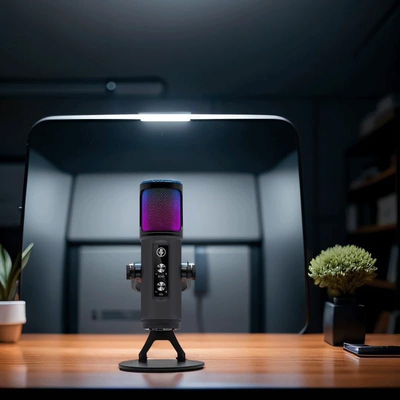 USB Microphone Studio Professional Condenser Microphone for PC Computer Recording Streaming Gaming Singing Mic (D As Shown) (D As Shown)