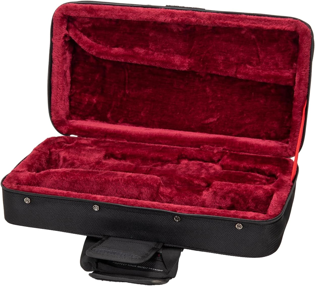 Crossrock Bb Trumpet Foam Case | Lightweight Black Gig Bag with Modern Fabric, Plush Interior & Storage Compartments (CRP300TRBK-R)