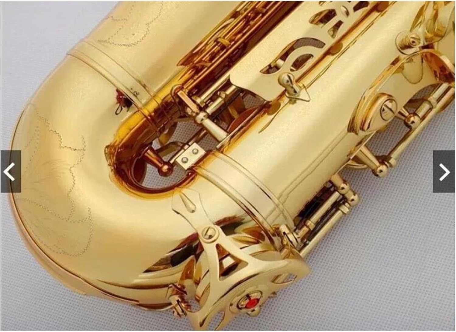 Straight Bb Saxophone Brass Saxophone Gold Lacquer Woodwind Instrument with Case Reed Brush Cleaning Cloth Student Saxophone