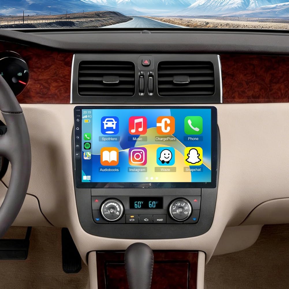 Android 14 Double Din Car Stereo Upgrade Radio for Chevrolet HHR 2006-2011,10in Touchscreen Support Carplay Android Auto RDS DSP SWC GPS WiFi BT Mirrorlink Mic Backup Camera-4+64G