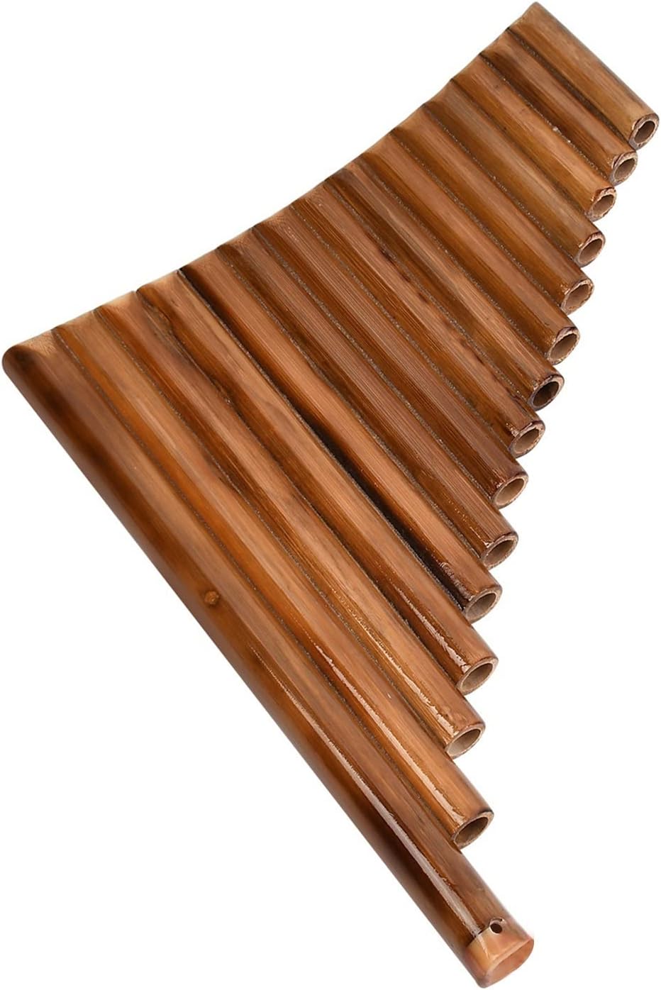 KESHUO 15 Pipes G Key Pan Flute Set Bamboo Wind Instrument Bamboo Panpipes W/Bag Panpipes