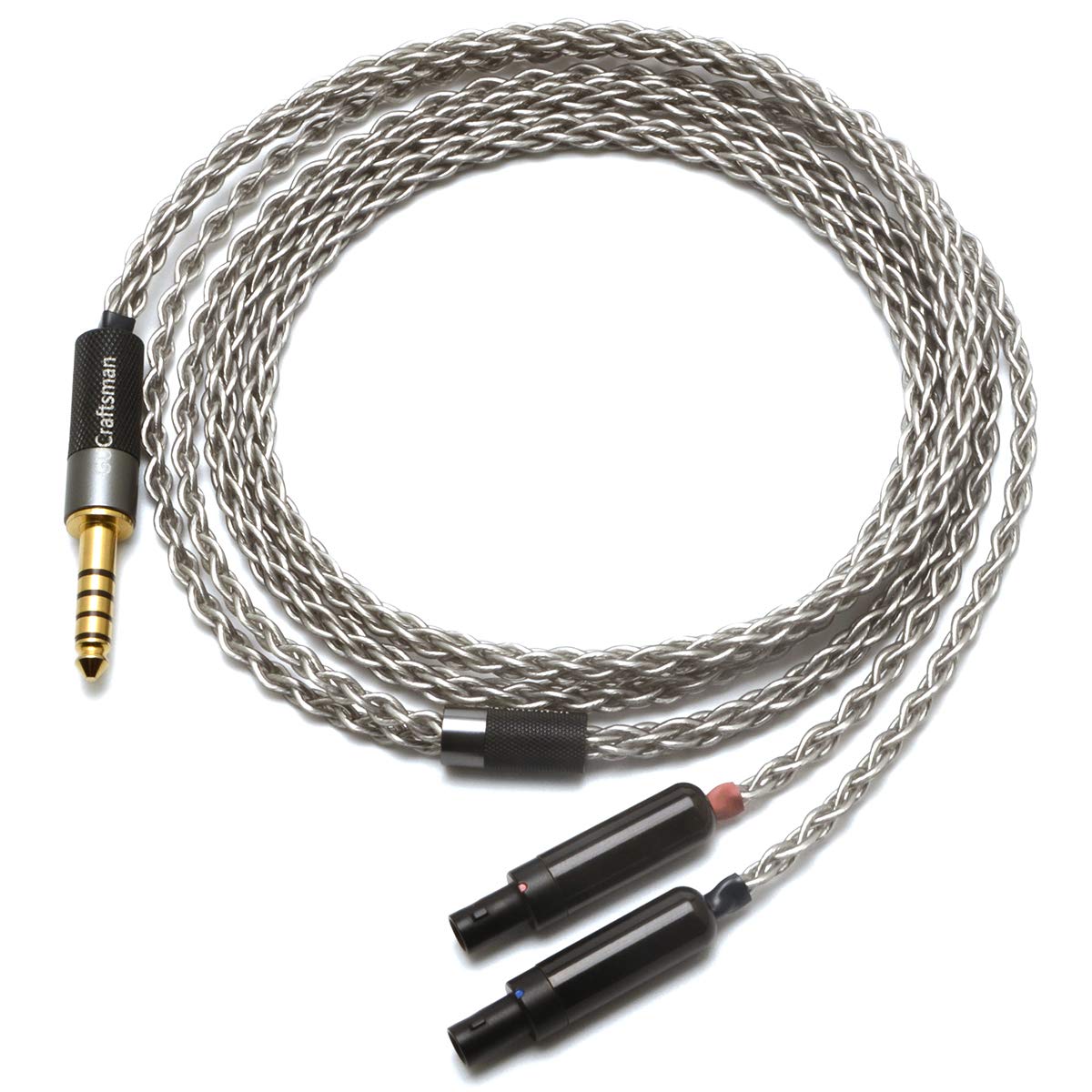 6N Single Crystal Silver Upgrade Headphones Cable 4Pin XLR/2.5mm/4.4mm Balance Headphone Upgrade Cable for SENNHEISER HD800 HD800s HD820 Dharma D1000 (6.35mm Plug)